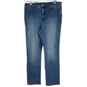 Gloria Vanderbilt Amanda Womens Blue Denim Jeans Size 10 Straight Leg